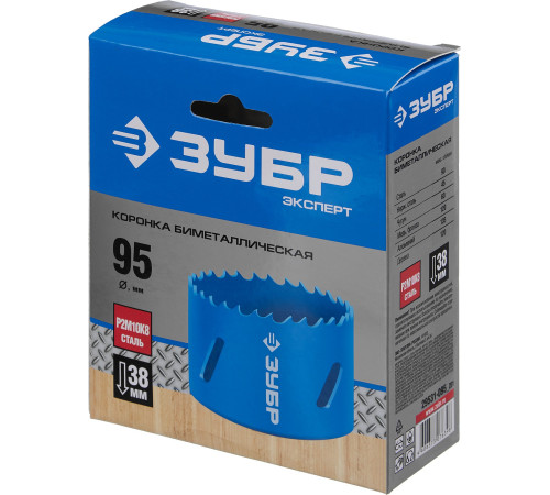 ЗУБР 95 мм, сталь Р6М5, биметаллическая коронка (29531-095) купить  в Сочи