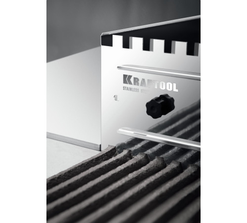 KRAFTOOL BUNKER-4 зуб 8, 10, 12 мм, полукруг 10х20 мм, нерж. сталь, Раздвижная гребенка для плитки (08081) купить  в Сочи