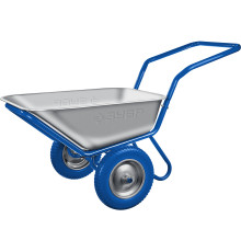 ЗУБР ПТ-500, 110 л, 260 кг, в коробке, двухколесная, П-образная ручка, полиуретановые колеса, строительная тачка, Профессионал (39914) ЗУБР ПТ-500, 110 л, 260 кг, в коробке, двухколесная, П-образная ручка, полиуретановые колеса, строительная тачка, Профессионал (39914)