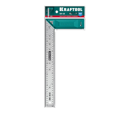 KRAFTOOL SR-40, 400 мм, высокоточный разметочный столярный угольник (3449-40) для разметки и контроля перпендикулярности конструкций 