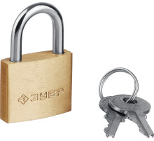 ЗУБР 25 мм, латунный корпус, мини, навесной замок, Профессионал (37130-25)