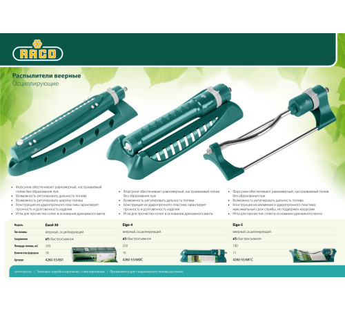RACO Eigo-5, 15 форсунок, веерный распылитель (4260-55/681C) купить  в Сочи