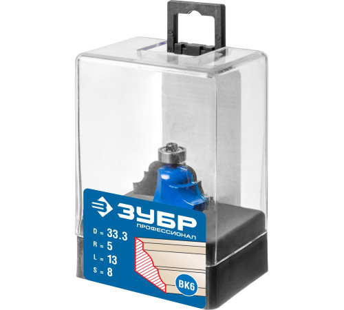 ЗУБР 33.3 x 13 мм, радиус 5 мм, фреза кромочная калевочная №4, Профессионал (28705-33.3) купить  в Сочи