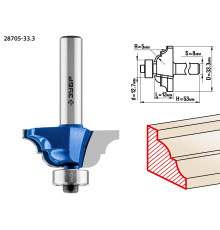 ЗУБР 33.3 x 13 мм, радиус 5 мм, фреза кромочная калевочная №4, Профессионал (28705-33.3)