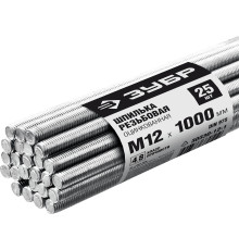 ЗУБР DIN 975, кл. пр. 4.8, М12 х 1000 мм, цинк, 25 шт, резьбовая шпилька (30330-12-1)