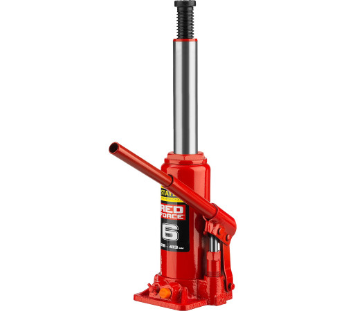 STAYER RED FORCE, 6 т, 216 - 413 мм, бутылочный гидравлический домкрат, Professional (43160-6) купить в Сочи STAYER RED FORCE, 6 т, 216 - 413 мм, бутылочный гидравлический домкрат, Professional (43160-6) купить в Сочи