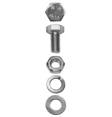 ЗУБР DIN 933, M12 х 90 мм, цинк, 2 шт, болт с гайкой и шайбами (4-303436-12-090)