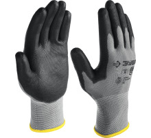 ЗУБР ТОЧНАЯ РАБОТА, L (9), перчатки с полиуретановым покрытием, тонкие, комфортные, для точных работ, 15 класс, Профессионал (11275-L)