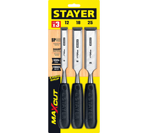 STAYER Max-Cut, 3 предм., набор стамесок (1820-H3) купить в Сочи STAYER Max-Cut, 3 предм., набор стамесок (1820-H3) купить в Сочи
