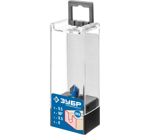 ЗУБР 9.5 x 9.5 мм, угол 90° мм, фреза пазовая галтельная V-образная, Профессионал (28752-9.5) купить  в Сочи