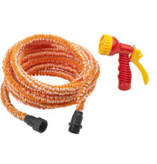 GRINDA PS-15, удлиняющийся шланг 5 - 15 м, пистолет поливочный, коннекторы, поливочный набор (428496-15)