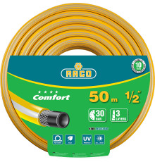 RACO COMFORT, 1/2″, 50 м, 30 атм, трёхслойный, армированный, поливочный шланг (40303-1/2-50) RACO COMFORT, 1/2″, 50 м, 30 атм, трёхслойный, армированный, поливочный шланг (40303-1/2-50)