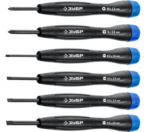 ЗУБР TX-6, 6 шт, набор отверток для точных работ, Профессионал (25658-H6) купить  в Сочи