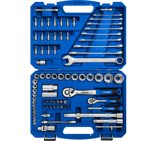 ЗУБР А-82, 82 предм.,(1/2″ + 1/4″), универсальный набор инструмента, Профессионал (27635-H82) купить  в Сочи