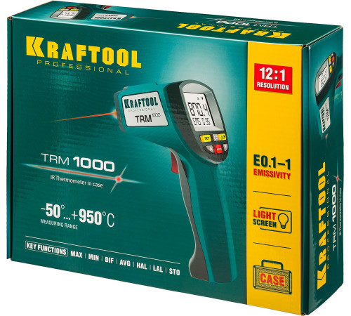 KRAFTOOL TRM-1000, -50° +950°С, пирометр инфракрасный (45703-950) купить  в Сочи