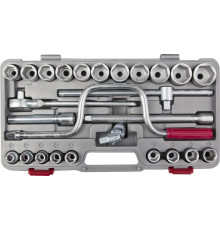 НИЗ Шоферский инструмент №4, 26 предм., 1/2″, набор торцовых головок в пластиковом кейсе (2761-40)