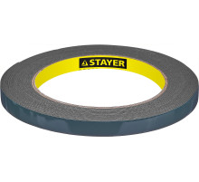 STAYER 9 мм, 5 м, черная, на вспененной основе, двухсторонняя клейкая лента, Professional (12233-09-05)
