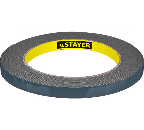 STAYER 9 мм, 5 м, черная, на вспененной основе, двухсторонняя клейкая лента, Professional (12233-09-05) купить в Сочи STAYER 9 мм, 5 м, черная, на вспененной основе, двухсторонняя клейкая лента, Professional (12233-09-05) купить в Сочи