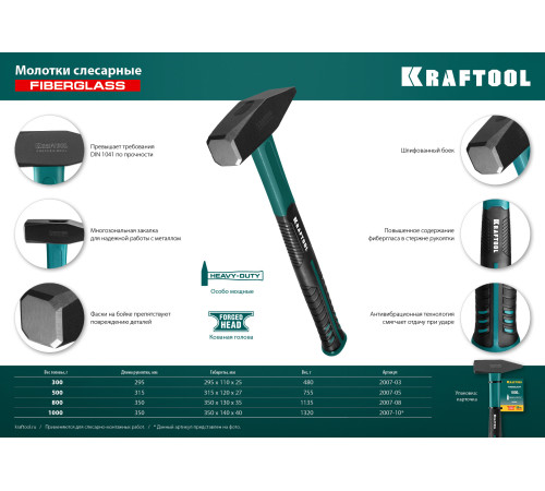KRAFTOOL Fiberglass, 800 г, слесарный молоток (2007-08) купить  в Сочи