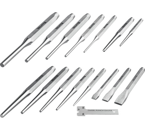 KRAFTOOL Grand-15, 15 предметов, набор зубил и кернеров (21075-H15) купить  в Сочи