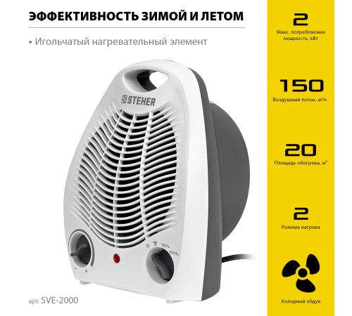STEHER 2 кВт, тепловентилятор (SVE-2000) купить  в Сочи