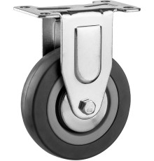 ЗУБР d 100 мм, г/п 65 кг, резина/полипропилен, неповоротное колесо (30956-100-F)