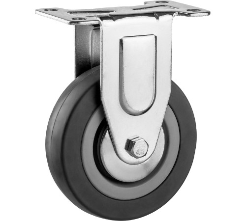 ЗУБР d 100 мм, г/п 65 кг, резина/полипропилен, неповоротное колесо (30956-100-F) купить  в Сочи