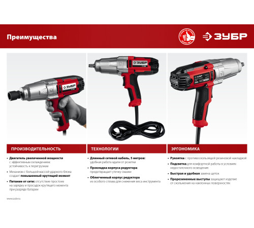 ЗУБР 300 Н·м, 350 Вт, ударный гайковерт (ГС-300) купить  в Сочи