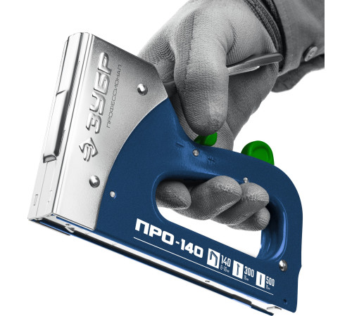 ЗУБР Про-140, скобы тип 140, гвозди тип 300/500, стальной рессорный степлер (4-31573) купить  в Сочи