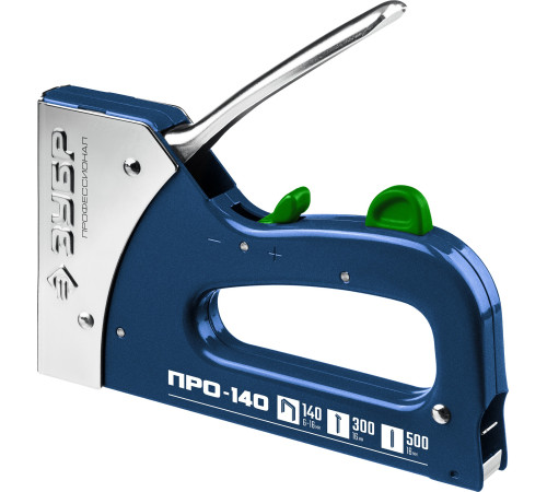 ЗУБР Про-140, скобы тип 140, гвозди тип 300/500, стальной рессорный степлер (4-31573) купить  в Сочи