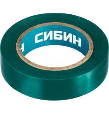 СИБИН 15 мм х 10 м, 5 000 В, зеленая, изолента ПВХ (1235-4)