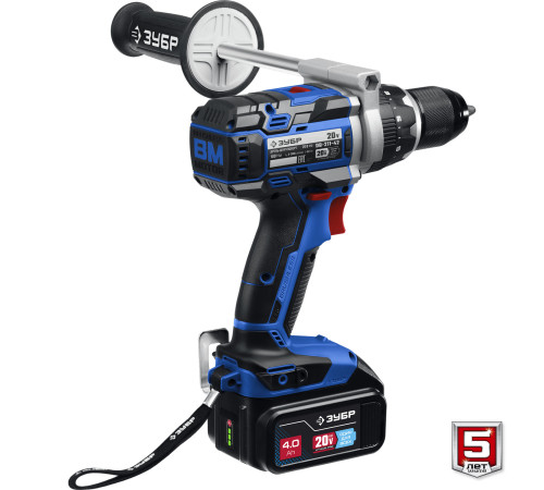 ЗУБР Т7, 20 В, 100 Н·м, 2 АКБ (4 А·ч), бесщеточная дрель-шуруповерт, кейс, Профессионал (DB-211-42) купить  в Сочи
