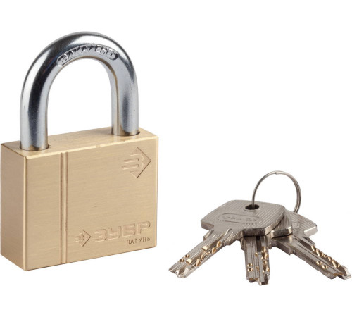 ЗУБР 50 мм, латунный корпус, навесной замок (37299-50) купить  в Сочи