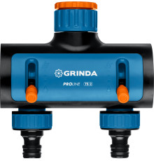 GRINDA TS-2, двухканальный 3/4″ - 1″ с внутренней резьбой, соединитель с внешней резьбой 3/4″ - 1, поливочный распределитель, PROLine (8-426312)