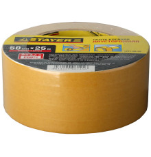 STAYER 50 мм, 25 м, на полипропиленовой основе, двухсторонняя клейкая лента (1221-50-25)