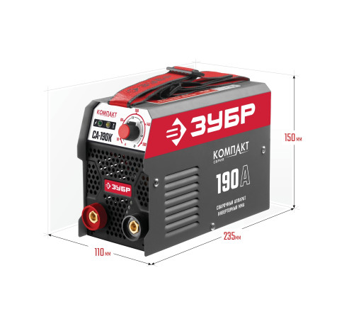 ЗУБР ММА, 190 А, КОМПАКТ, сварочный аппарат инверторный, макс. электрод Ø 4.0 мм (СА-190К) купить  в Сочи