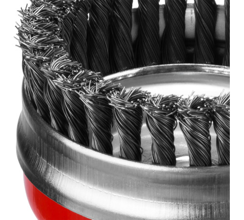 MIRAX 100 мм, жгутированная стальная проволока 0.5 мм, чашечная щетка-крацовка для УШМ (35144-100) купить  в Сочи