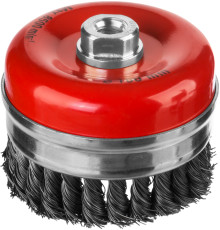 MIRAX 100 мм, жгутированная стальная проволока 0.5 мм, чашечная щетка-крацовка для УШМ (35144-100)