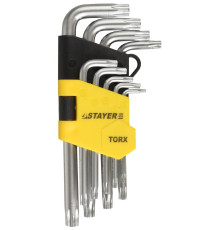 STAYER 9 шт, набор коротких имбусовых ключей (2743-H9)