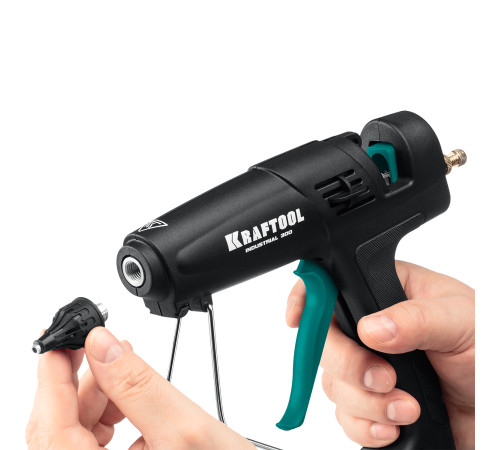 KRAFTOOL Industrial 300, d 11 - 12 мм, 45 г/мин, электрический термоклеевой пистолет (06842) купить  в Сочи