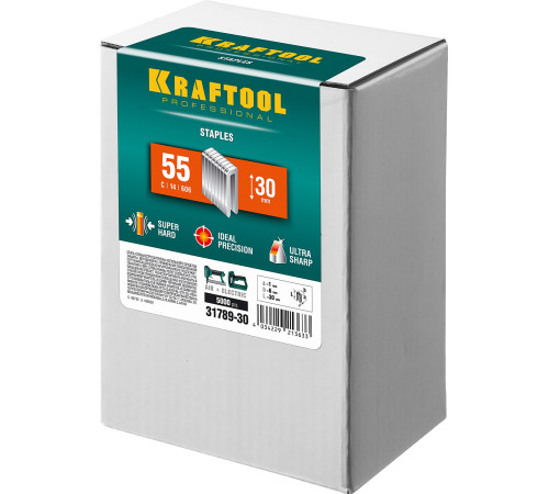 KRAFTOOL тип 18GA (55/90/C) 30 мм, 5000 шт, скобы для степлера (31789-30) купить в Сочи KRAFTOOL тип 18GA (55/90/C) 30 мм, 5000 шт, скобы для степлера (31789-30) купить в Сочи