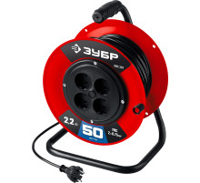 ЗУБР ПВС-207, ПВС, 2 х 0.75 мм2, 50 м, 2200 Вт, удлинитель на катушке (55083-50)