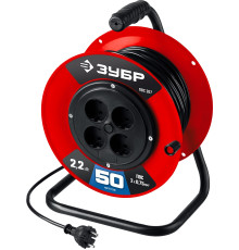 ЗУБР ПВС-207, ПВС, 2 х 0.75 мм2, 50 м, 2200 Вт, удлинитель на катушке (55083-50)