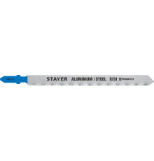 STAYER T318A, 2 шт, 110 мм / 1.2 мм, T-хвост., HSS сталь, по металлу 1-3 мм, по алюмин. профилям до 65 мм, полотна для лобзика (159951-1.2)