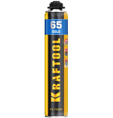 KRAFTOOL GOLD 65, 850 мл, выход до 65 л, мелкопористая, пистолетная всесезонная, SVS, не залипающий клапан, монтажная пена (41194)