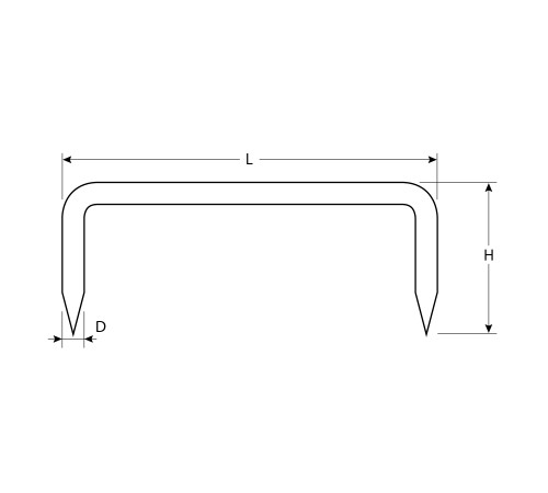 ЗУБР 250 x 70 x 8 мм, 100 шт, строительная скоба кованая (311165-250-70) купить  в Сочи