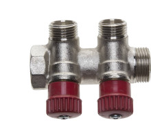 GENERAL FITTINGS вход 3/4″ - 2 выхода 1/2″, коллектор для горячей воды (51046-3/4-1/2-HT2)