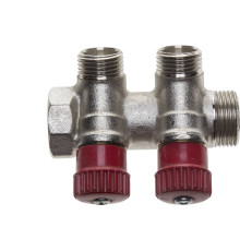 GENERAL FITTINGS вход 3/4″ - 2 выхода 1/2″, коллектор для горячей воды (51046-3/4-1/2-HT2)