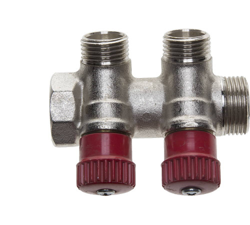 GENERAL FITTINGS вход 3/4″ - 2 выхода 1/2″, коллектор для горячей воды (51046-3/4-1/2-HT2) купить  в Сочи