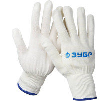 ЗУБР КОМФОРТ, L-XL, х/б перчатки без покрытия, 13 класс, Профессионал (11450-XL)